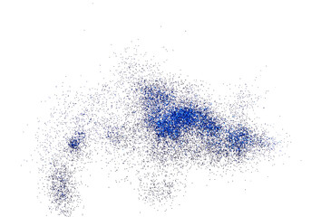 blue sequins on a white background