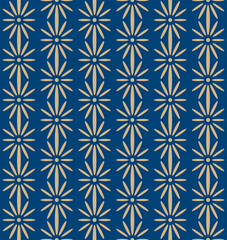 Japanese Star Flower Classsic Vector Seamless Pattern