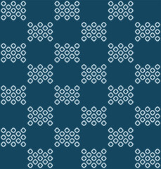 Japanese Tribal Checkered Vector Seamless Pattern