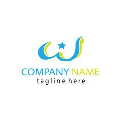 letter w creative logo template illustration with color vector design
