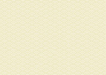 和紙に描かれた白金の青海波模様、日本の伝統模様素材