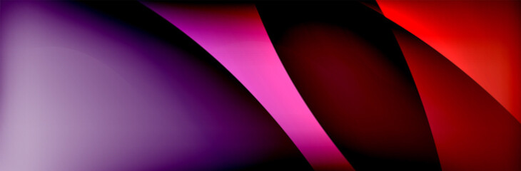 Fluid gradient neon color waves, vector abstract background