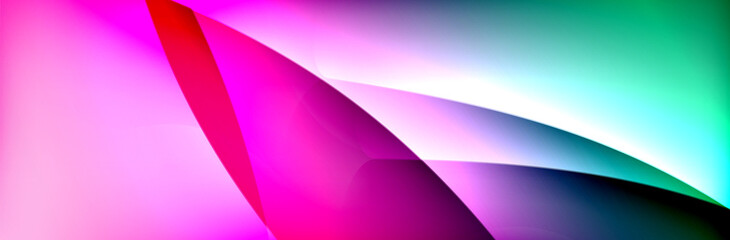 Fluid gradient neon color waves, vector abstract background