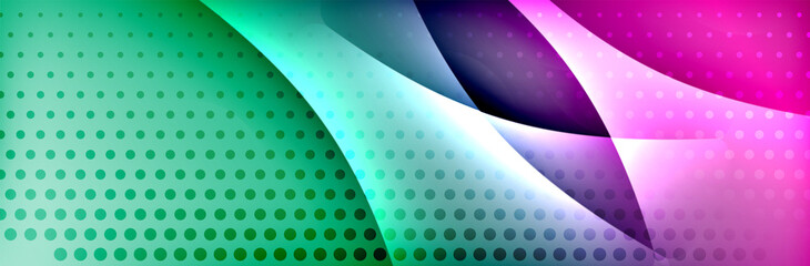 Fluid gradient neon color waves, vector abstract background