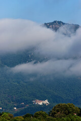 Santa-Maria-Poggio village in the Costa verde mountain. Corsica island