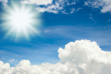 Obraz premium Fantastic soft white clouds against blue sky