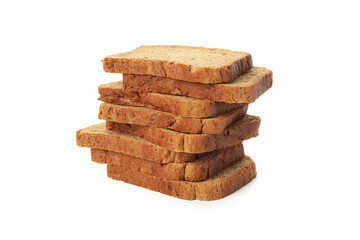 Fresh bread slices isolated on white background