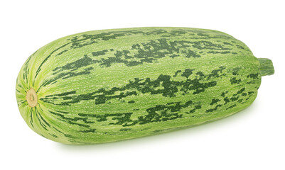Fresh whole green vegetable marrow zucchini isolated on a white background.