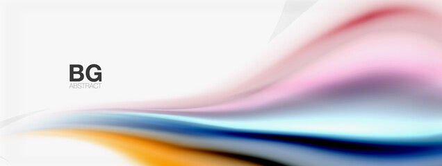 Abstract Background. Smooth flowing lines, blurred waves, rainbow color style stripes. Vector illustrations for covers, banners, flyers and posters and other