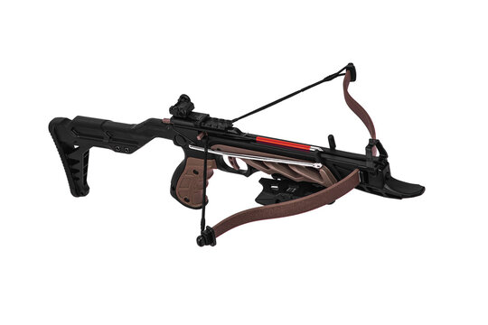 Modern crossbow isolate on a white back. Quiet weapon for hunting and sports.