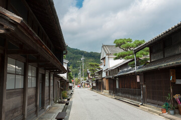 Fototapeta na wymiar 近江商人の町並と見越しの松