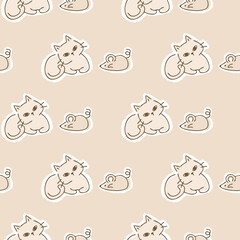 猫のシームレスパターン