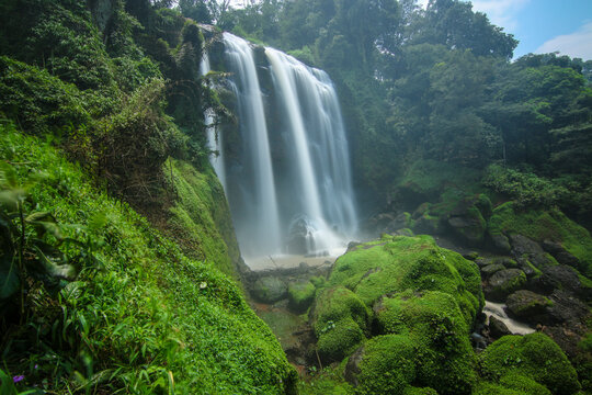 Sewu Sukorejo Kendal Waterfall, Central Java. still very beautiful and growing a lot of green