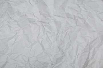 Old type of white crumpled paper surface. Document sheet wear texture.