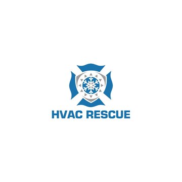 HVAC Rescue Logo Design Vector