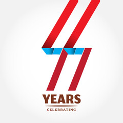 77 years anniversary logo template. Vector and illustration