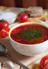Borscht Ukrainian traditional soup