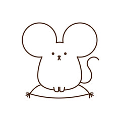 年賀状に使える干支（子）が座布団に座っているイラスト