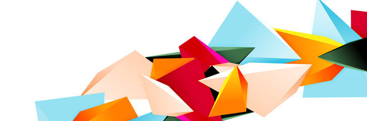 Triangle mosaic abstract background, 3d triangular low poly shapes. Geometric vector illustration for covers, banners, flyers and posters and other