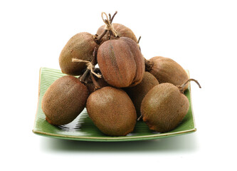 kiwi fruit on white background 