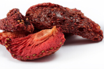 Dried Strawberry Slices Ready to Eat. Organic Food.