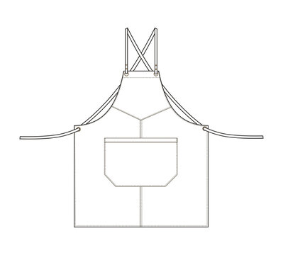 Fashion technical drawing of the apron