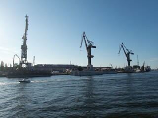 Fototapeta na wymiar huge industrail port in gdansk city