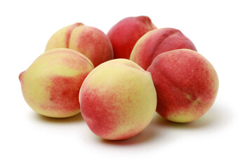 ripe peach on white background 