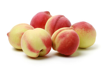 ripe peach on white background 