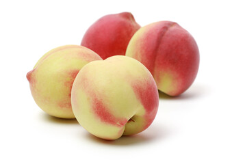 ripe peach on white background 