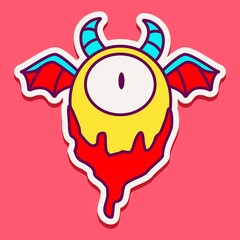 kawaii doodle cartoon monster designs for wallpaper, stickers, coloring books, pins, emblems, logos and more