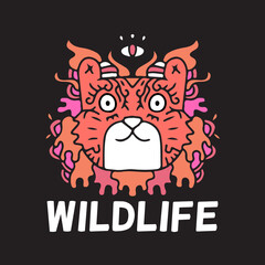  japan cat and eye illustration with hipster style. Vector graphics for t-shirt prints and other uses.