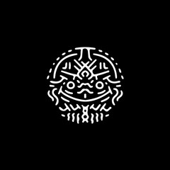 Cool abstract ancient symbol, illustration for logo, poster, sticker, or apparel merchandise.With tribal and hipster style.