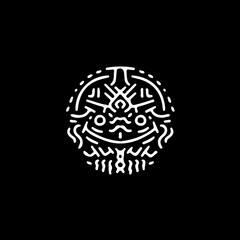 Cool abstract ancient symbol, illustration for logo, poster, sticker, or apparel merchandise.With tribal and hipster style.