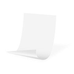 White blank paper sticker with bent corner