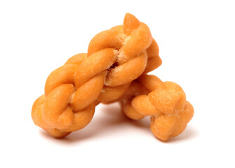 Chinese fried dough twist on white background