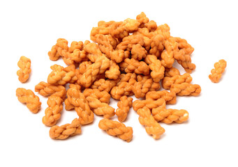 Chinese fried dough twist on white background