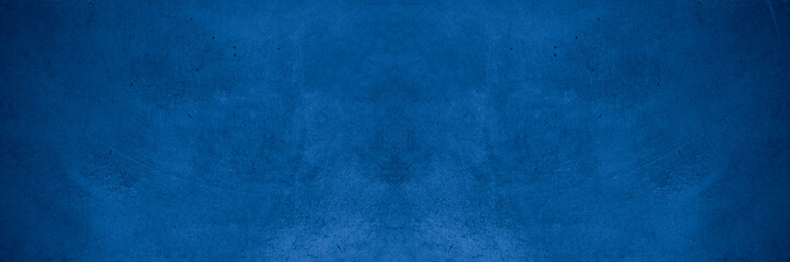 Old wall pattern texture cement blue dark abstract  blue color design are light with black gradient background.