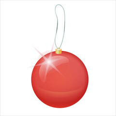 Vector Christmas tree transparent red ball