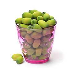 lotus seeds on white background