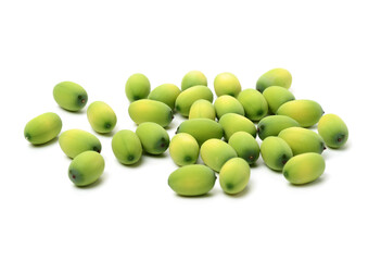 lotus seeds on white background