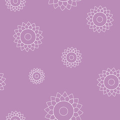 Wrapping paper - Seamless pattern of sunflower symbols for vector graphic design