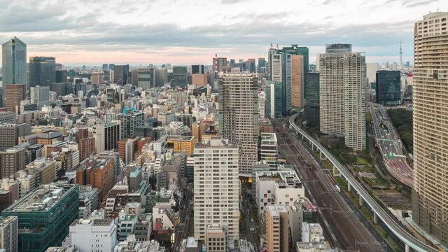 Time lapse of Tokyo cityscape skyline in Tokyo city, Japan