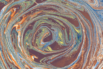 Abstract oil painting in vibrant bright colors