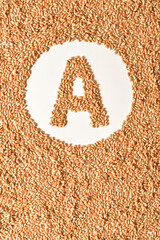 Vitamin A sign from wheat on full frame coverage