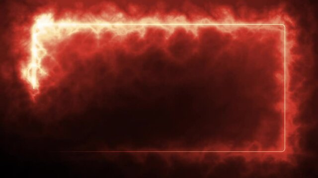 multicolored neon electric glowing rectangle frame. rounded rectangular animation on a black background. Template for projection mapping or presentations. Dynamic animated fluids and lines