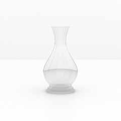 Glass transparent vase. 3d rendering illustration
