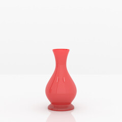 Red glass vase. 3d rendering illustration on white.