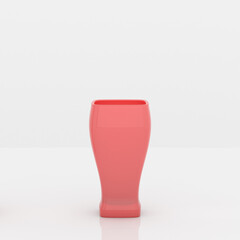 Red vase or glass. 3d rendering illustration on white background