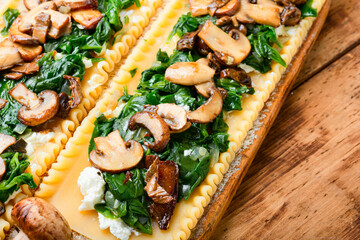 Traditional Italian lasagna